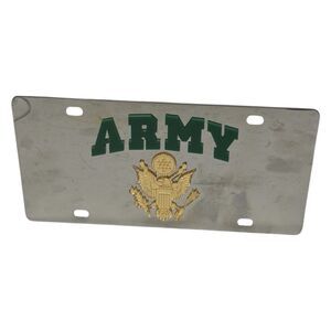Eurosport Daytona Stainless Steel License Plate ARMY Word Pre-Owned